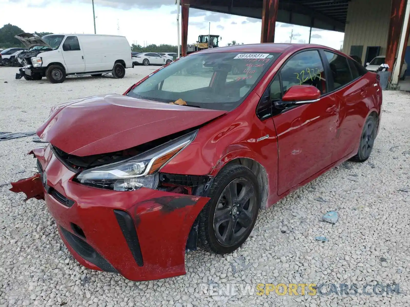 2 Photograph of a damaged car JTDKARFU3K3075149 TOYOTA PRIUS 2019