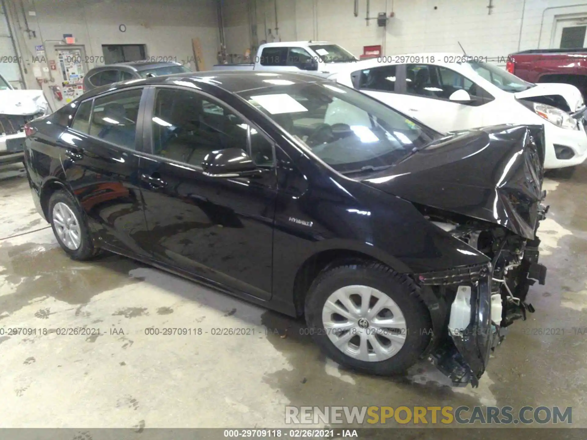 1 Photograph of a damaged car JTDKARFU3K3075796 TOYOTA PRIUS 2019