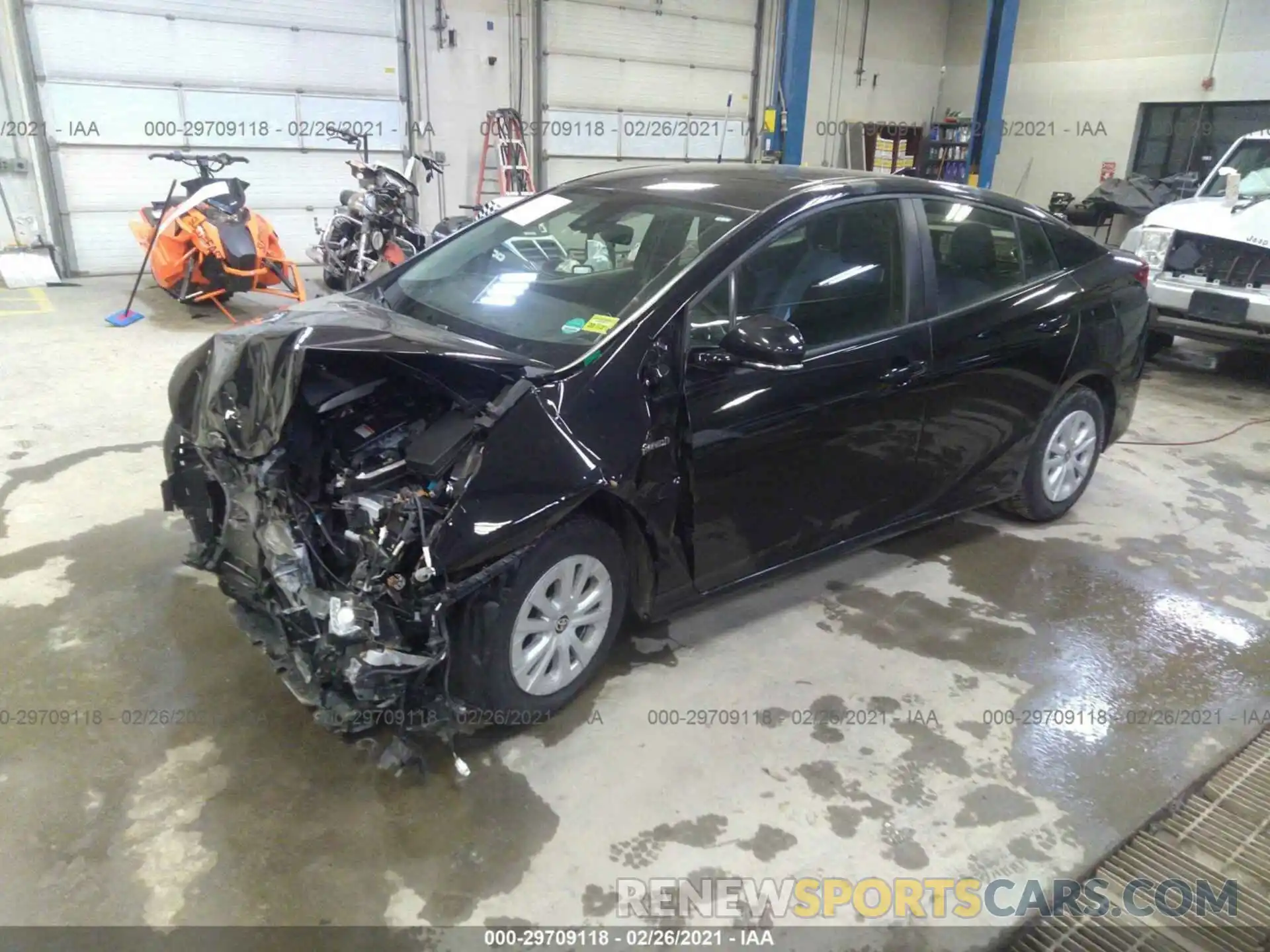 2 Photograph of a damaged car JTDKARFU3K3075796 TOYOTA PRIUS 2019