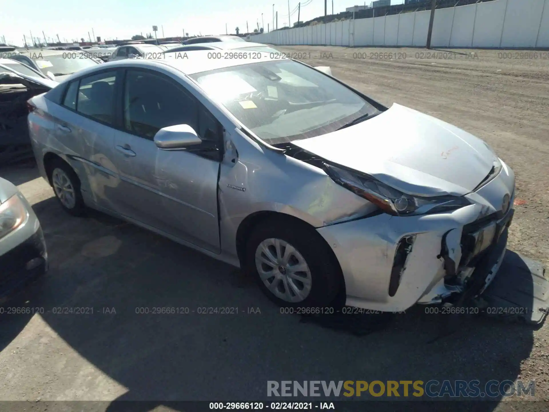 1 Photograph of a damaged car JTDKARFU3K3078343 TOYOTA PRIUS 2019