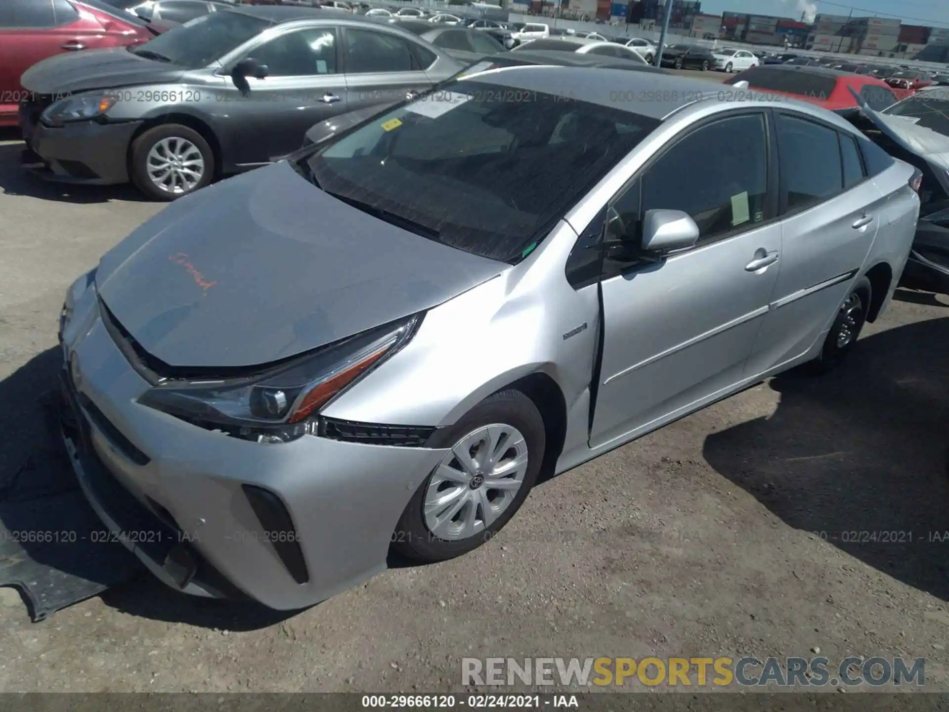 2 Photograph of a damaged car JTDKARFU3K3078343 TOYOTA PRIUS 2019