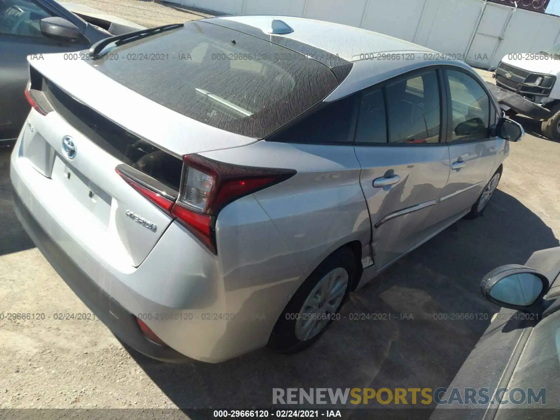 4 Photograph of a damaged car JTDKARFU3K3078343 TOYOTA PRIUS 2019