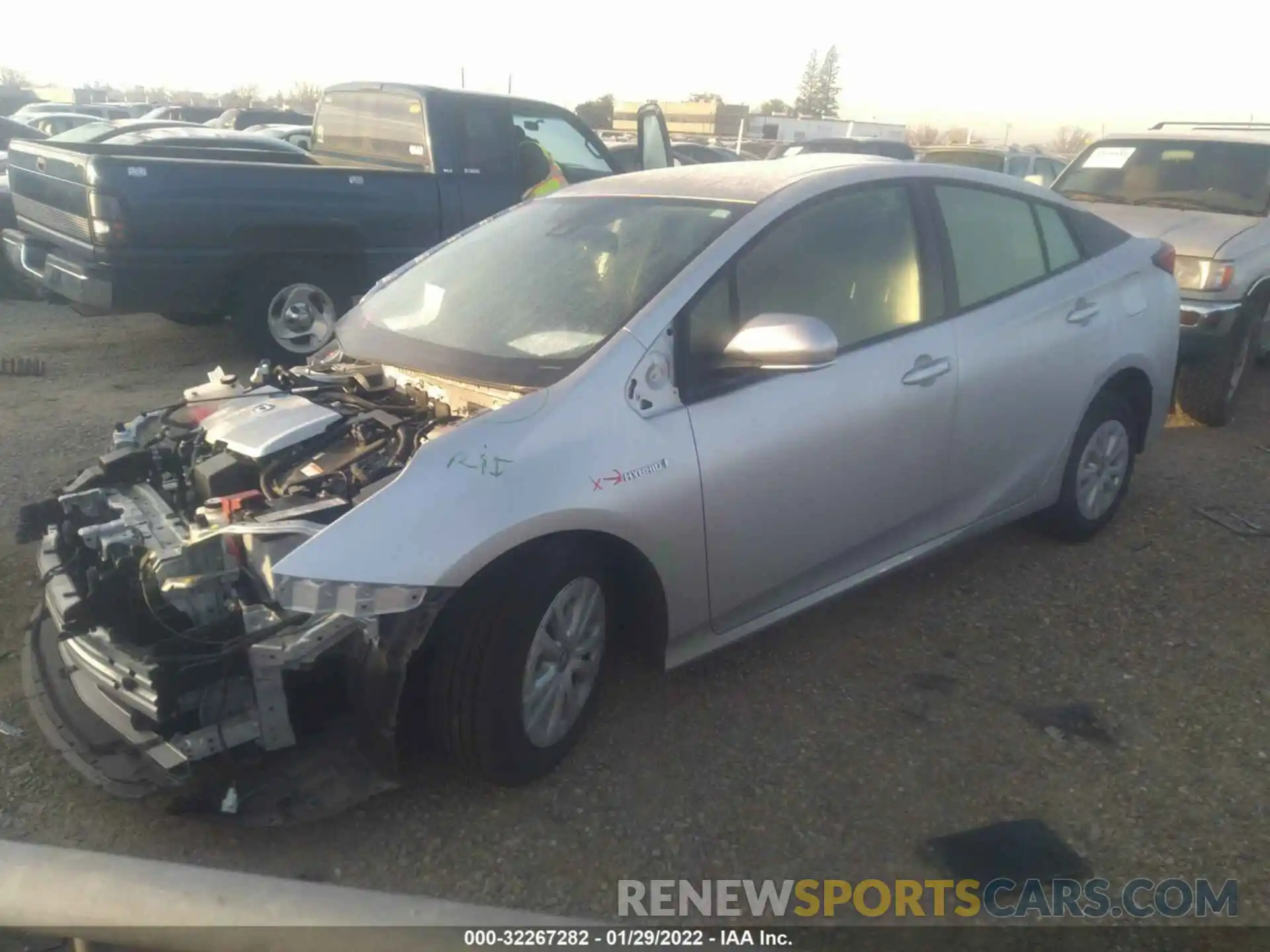 2 Photograph of a damaged car JTDKARFU3K3082389 TOYOTA PRIUS 2019