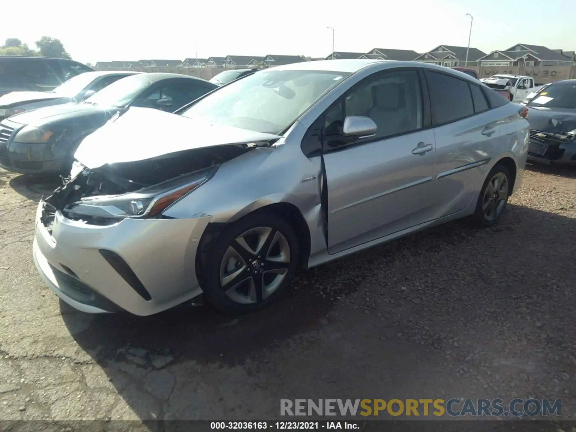 2 Photograph of a damaged car JTDKARFU3K3083171 TOYOTA PRIUS 2019