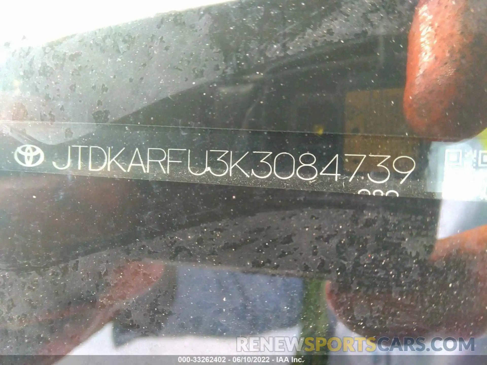 9 Photograph of a damaged car JTDKARFU3K3084739 TOYOTA PRIUS 2019