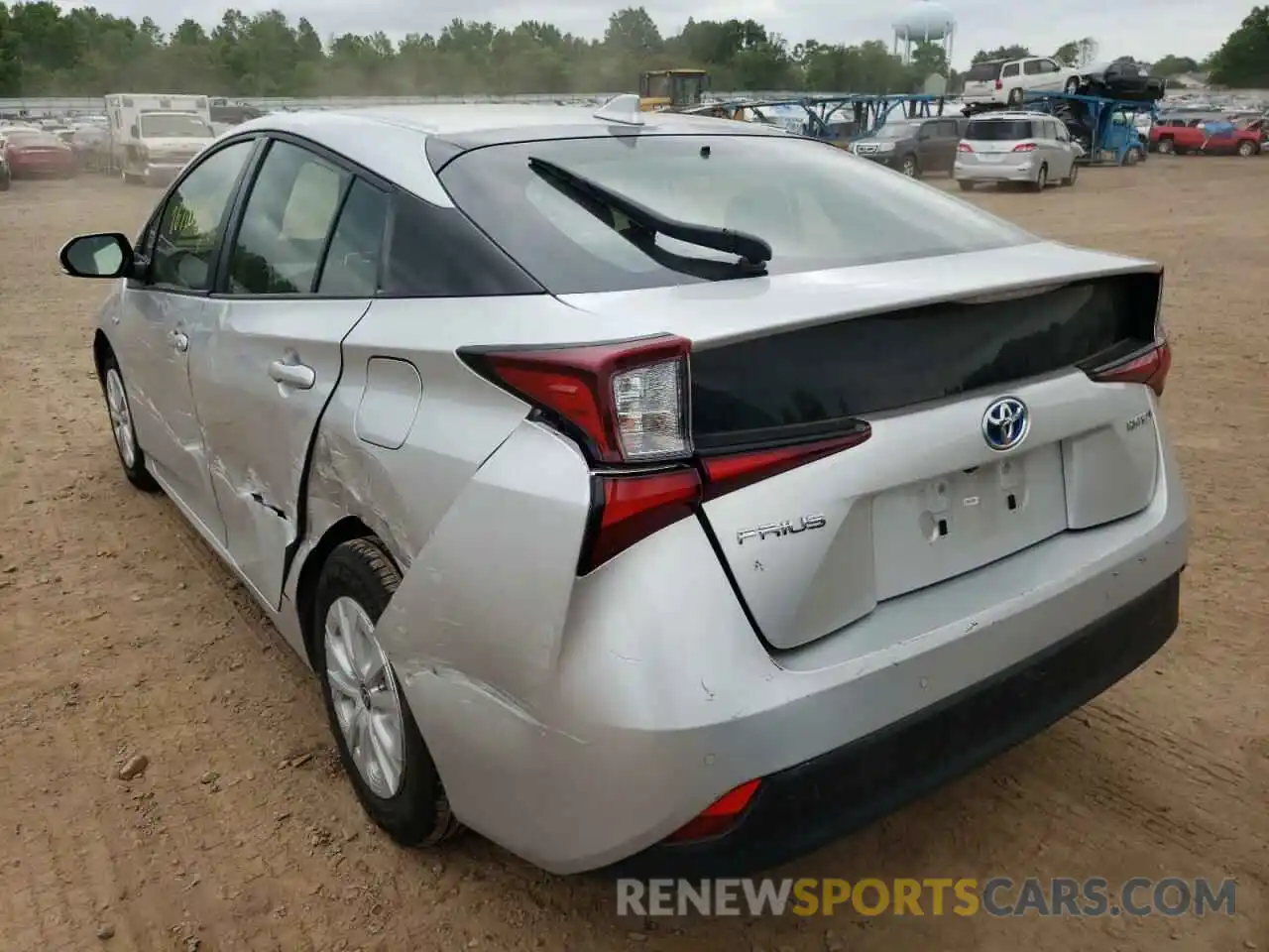 3 Фотография поврежденного автомобиля JTDKARFU3K3088595 TOYOTA PRIUS 2019