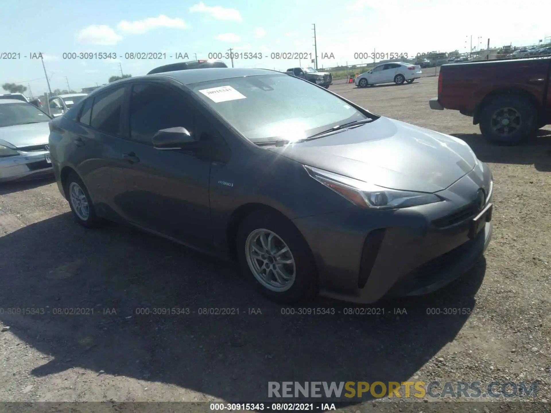 1 Photograph of a damaged car JTDKARFU3K3088855 TOYOTA PRIUS 2019