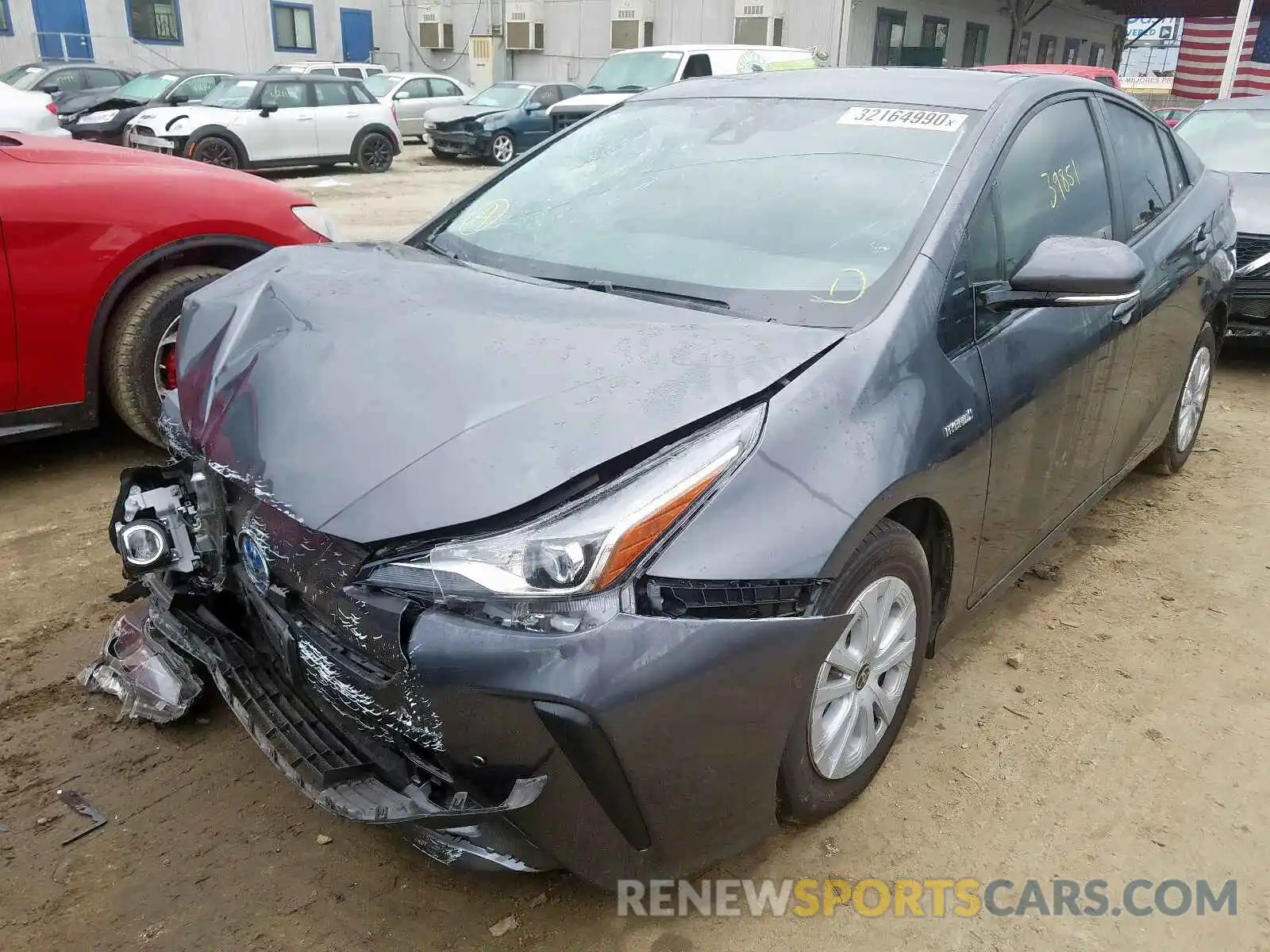 2 Photograph of a damaged car JTDKARFU3K3090198 TOYOTA PRIUS 2019