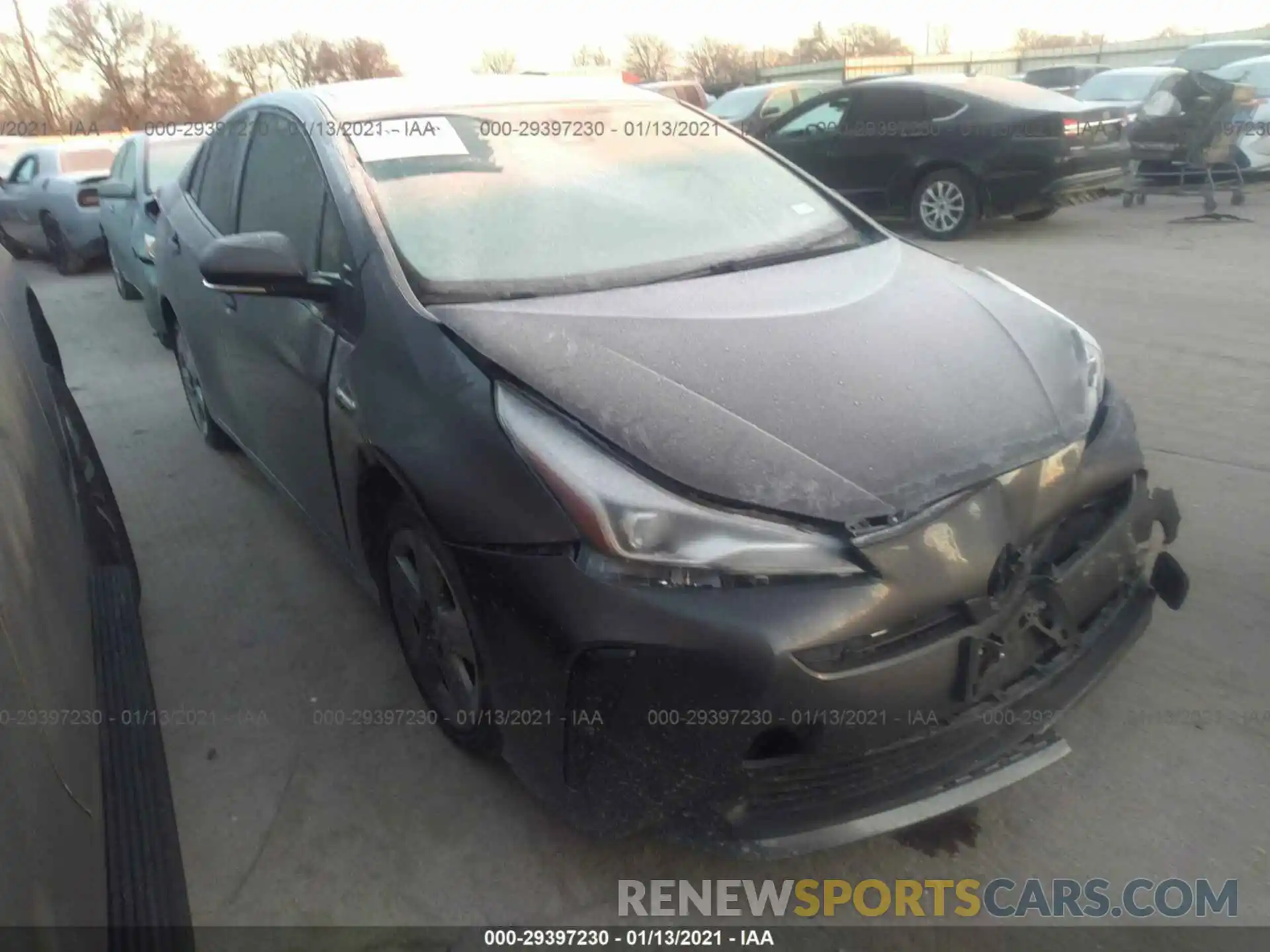 1 Photograph of a damaged car JTDKARFU3K3090301 TOYOTA PRIUS 2019