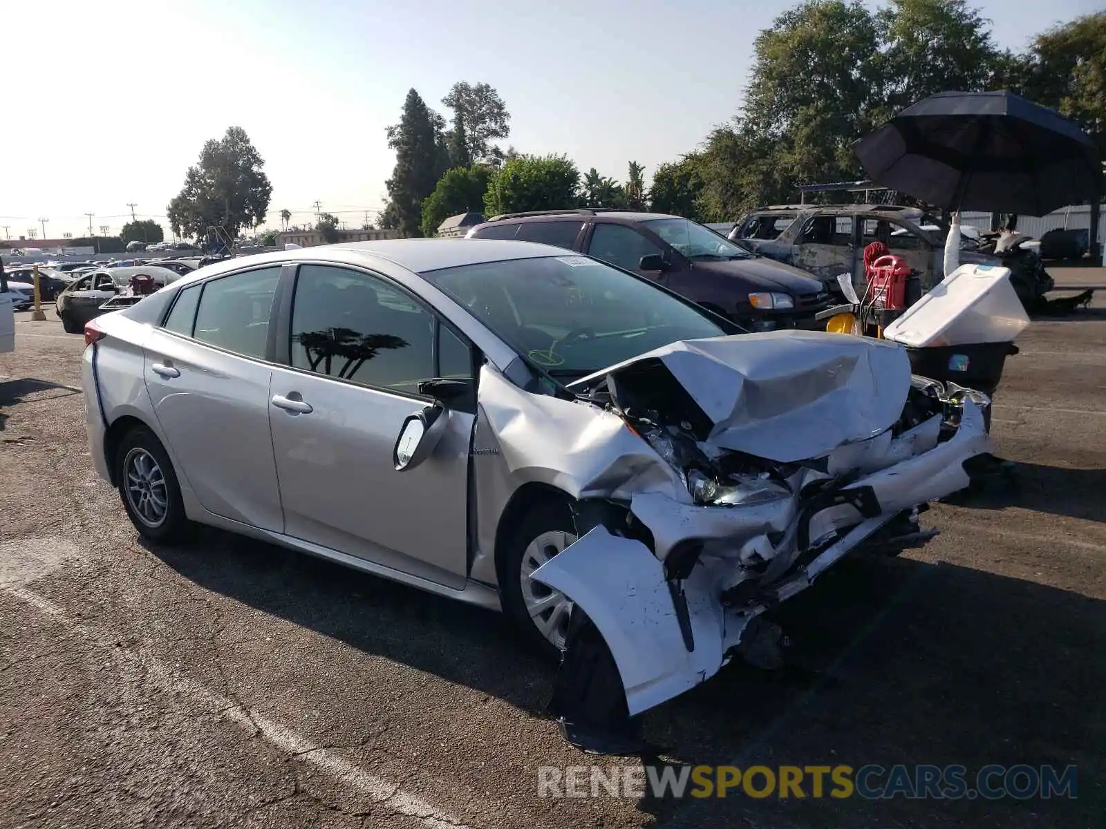 1 Photograph of a damaged car JTDKARFU3K3090993 TOYOTA PRIUS 2019