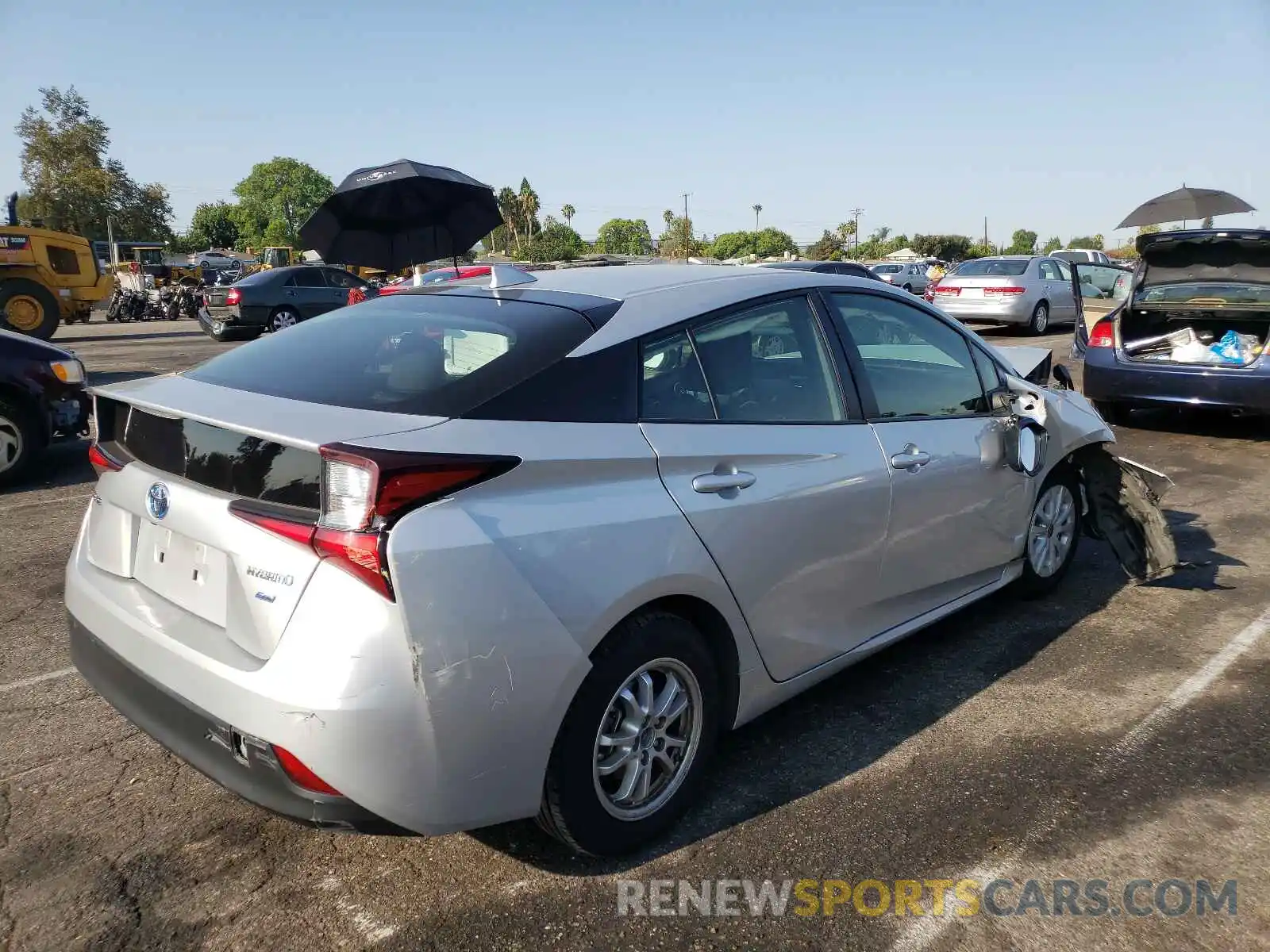 4 Photograph of a damaged car JTDKARFU3K3090993 TOYOTA PRIUS 2019