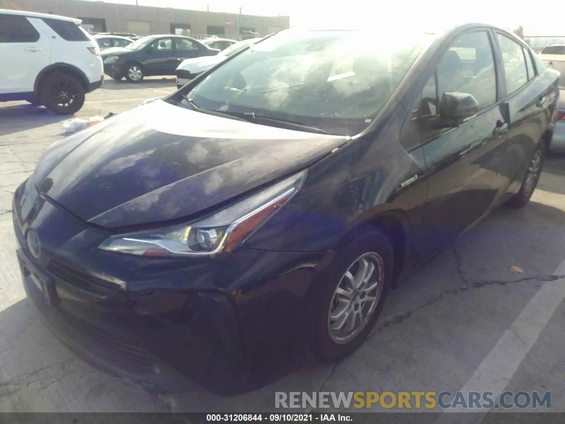 2 Photograph of a damaged car JTDKARFU3K3092677 TOYOTA PRIUS 2019