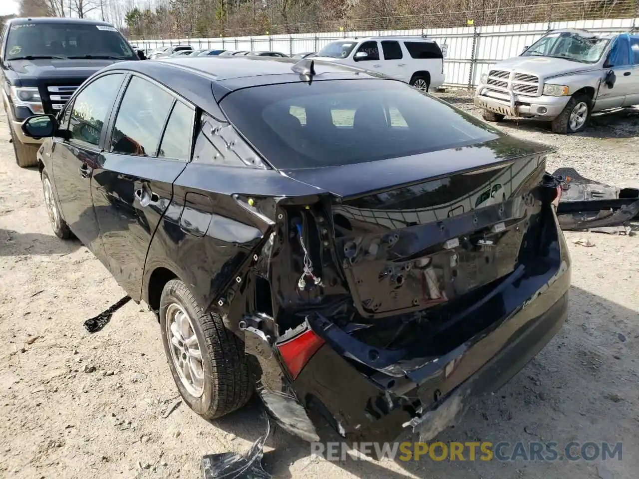 3 Photograph of a damaged car JTDKARFU3K3097328 TOYOTA PRIUS 2019