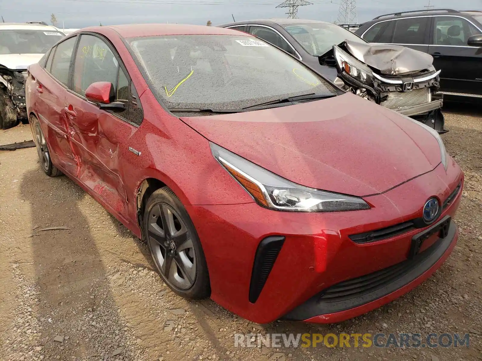 1 Photograph of a damaged car JTDKARFU3K3097541 TOYOTA PRIUS 2019