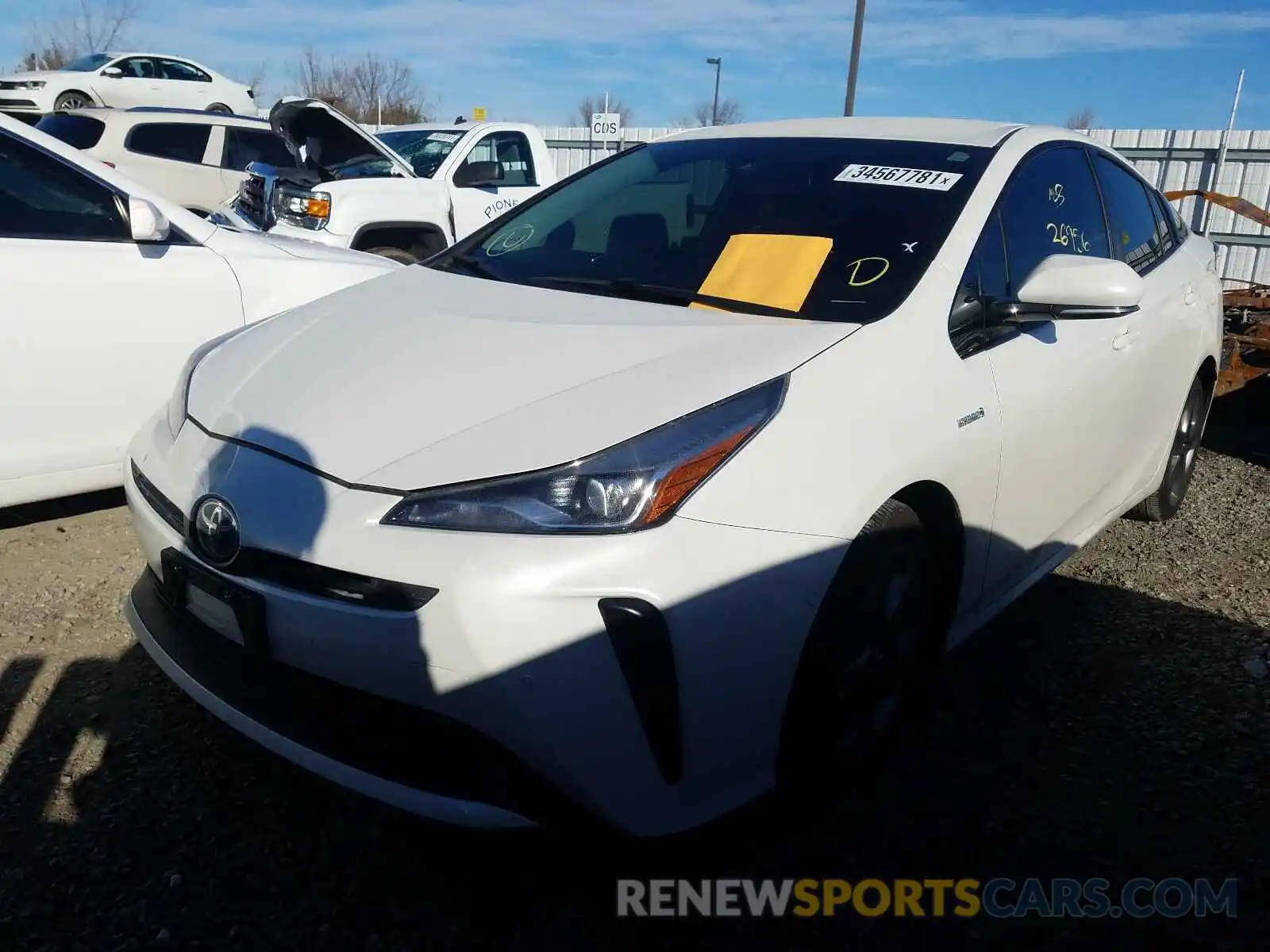 2 Photograph of a damaged car JTDKARFU3K3097569 TOYOTA PRIUS 2019