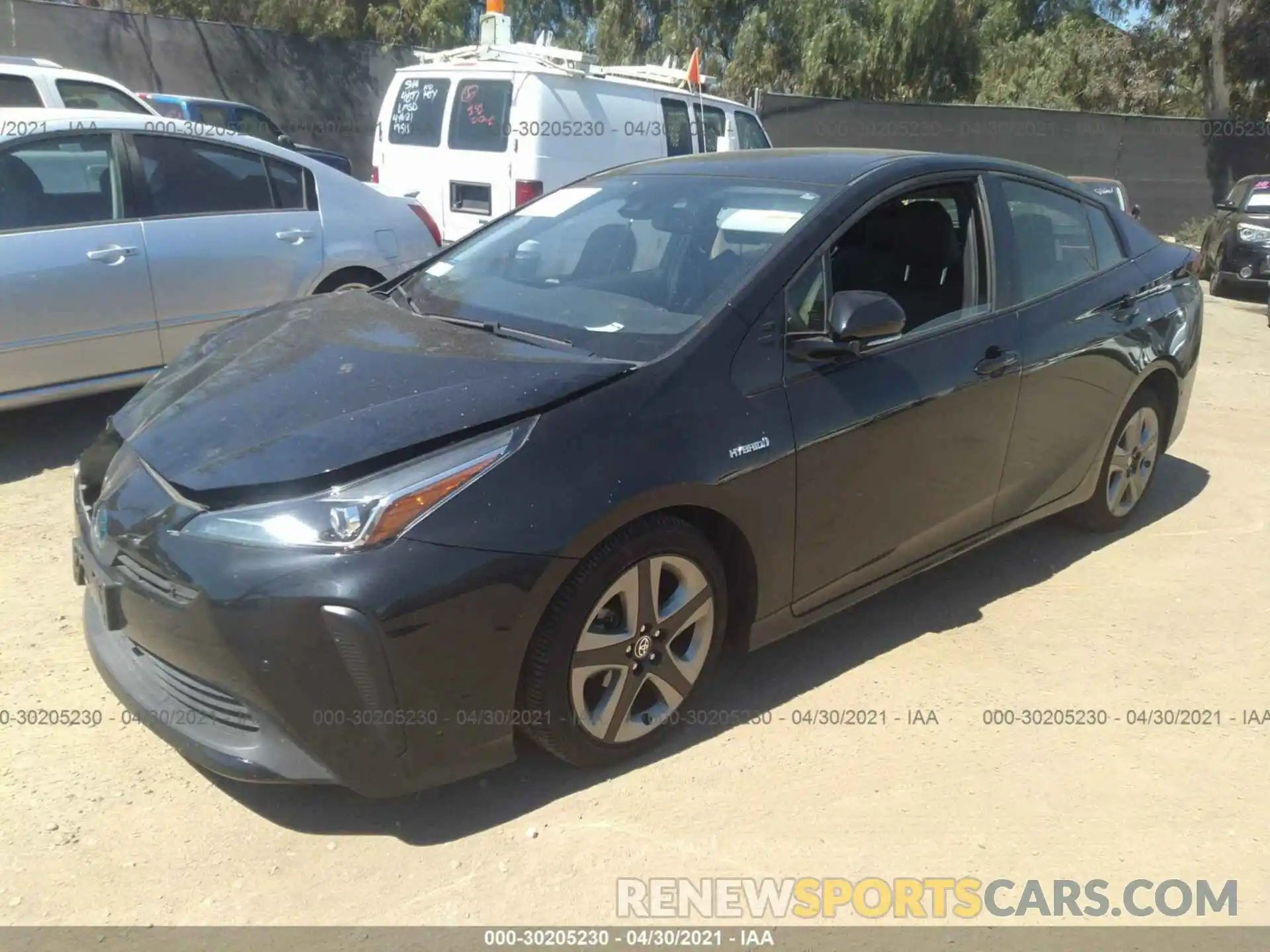 2 Photograph of a damaged car JTDKARFU3K3097703 TOYOTA PRIUS 2019