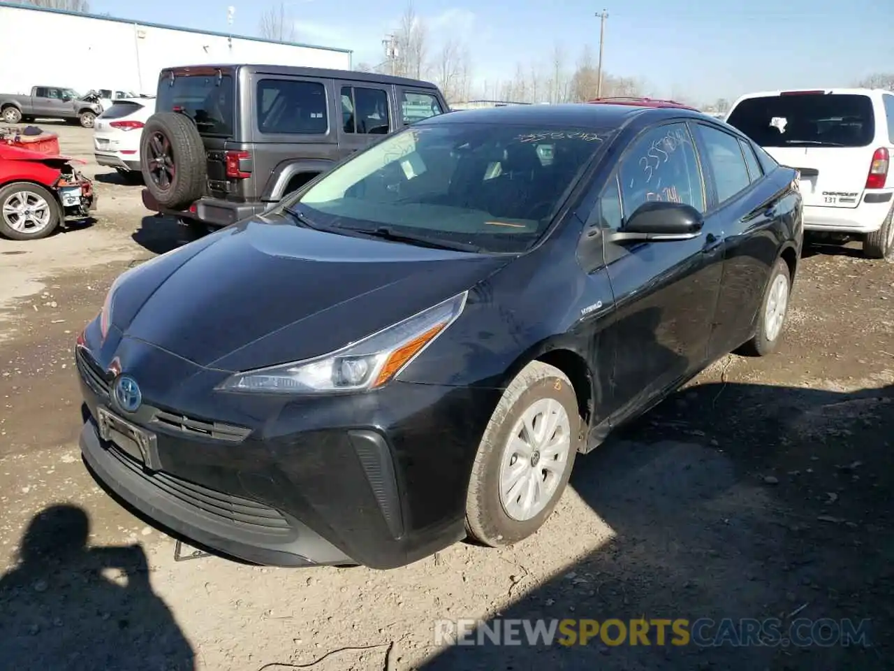 2 Photograph of a damaged car JTDKARFU3K3098236 TOYOTA PRIUS 2019