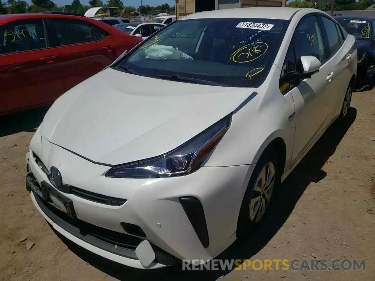 2 Photograph of a damaged car JTDKARFU3K3099046 TOYOTA PRIUS 2019