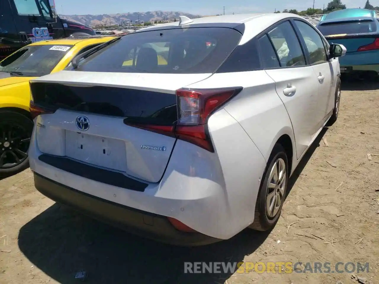 4 Photograph of a damaged car JTDKARFU3K3099046 TOYOTA PRIUS 2019