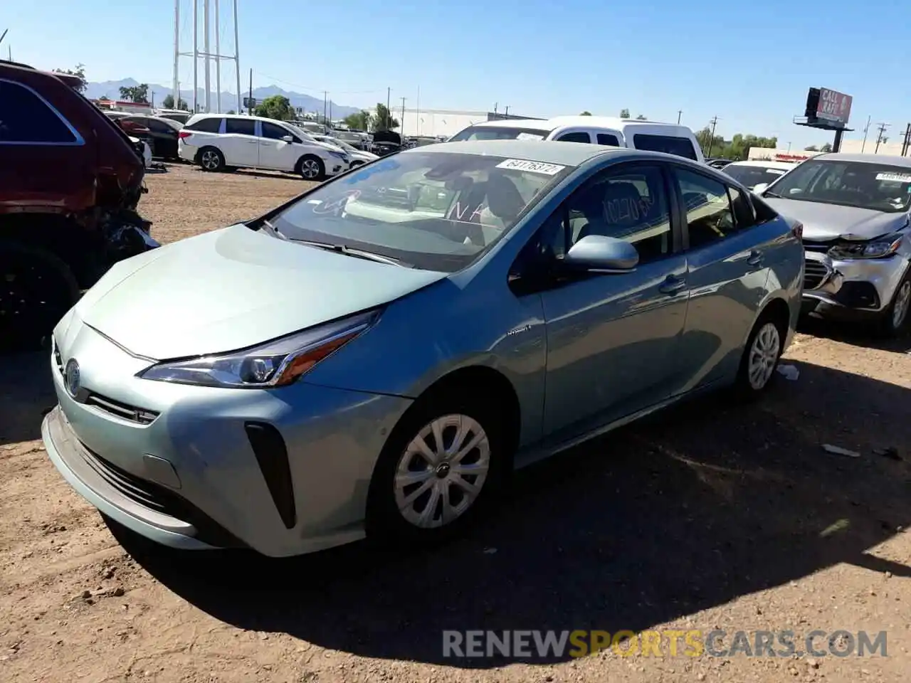 2 Photograph of a damaged car JTDKARFU3K3100132 TOYOTA PRIUS 2019