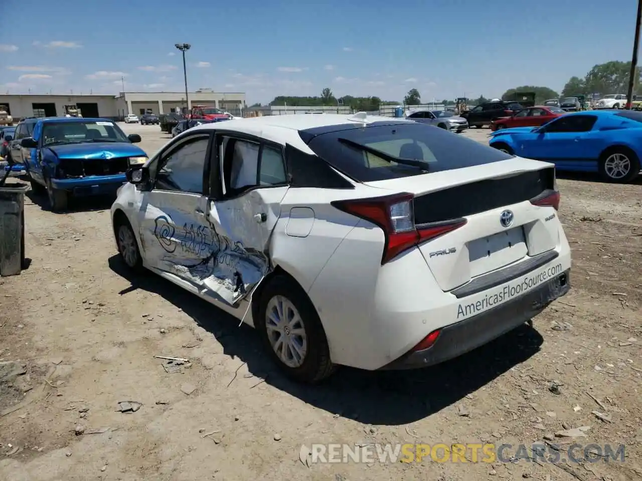 3 Фотография поврежденного автомобиля JTDKARFU3K3102124 TOYOTA PRIUS 2019