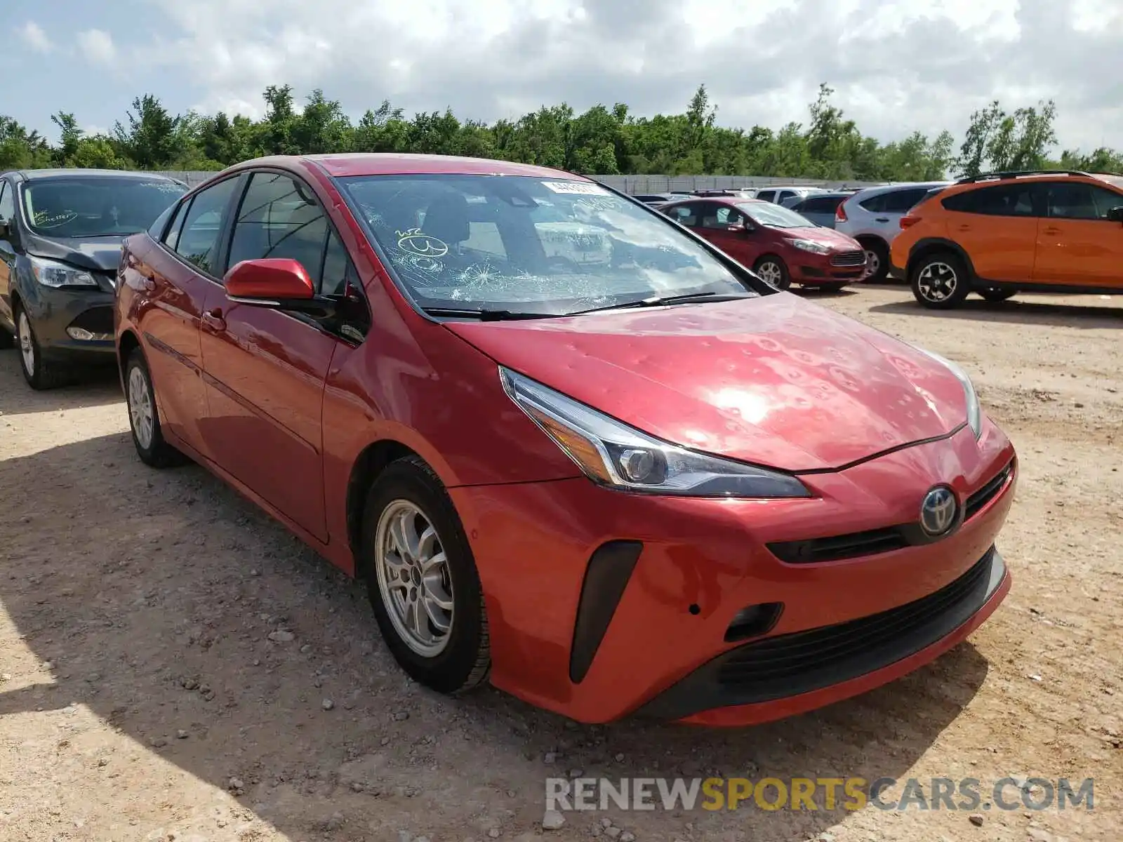 1 Photograph of a damaged car JTDKARFU4K3069053 TOYOTA PRIUS 2019