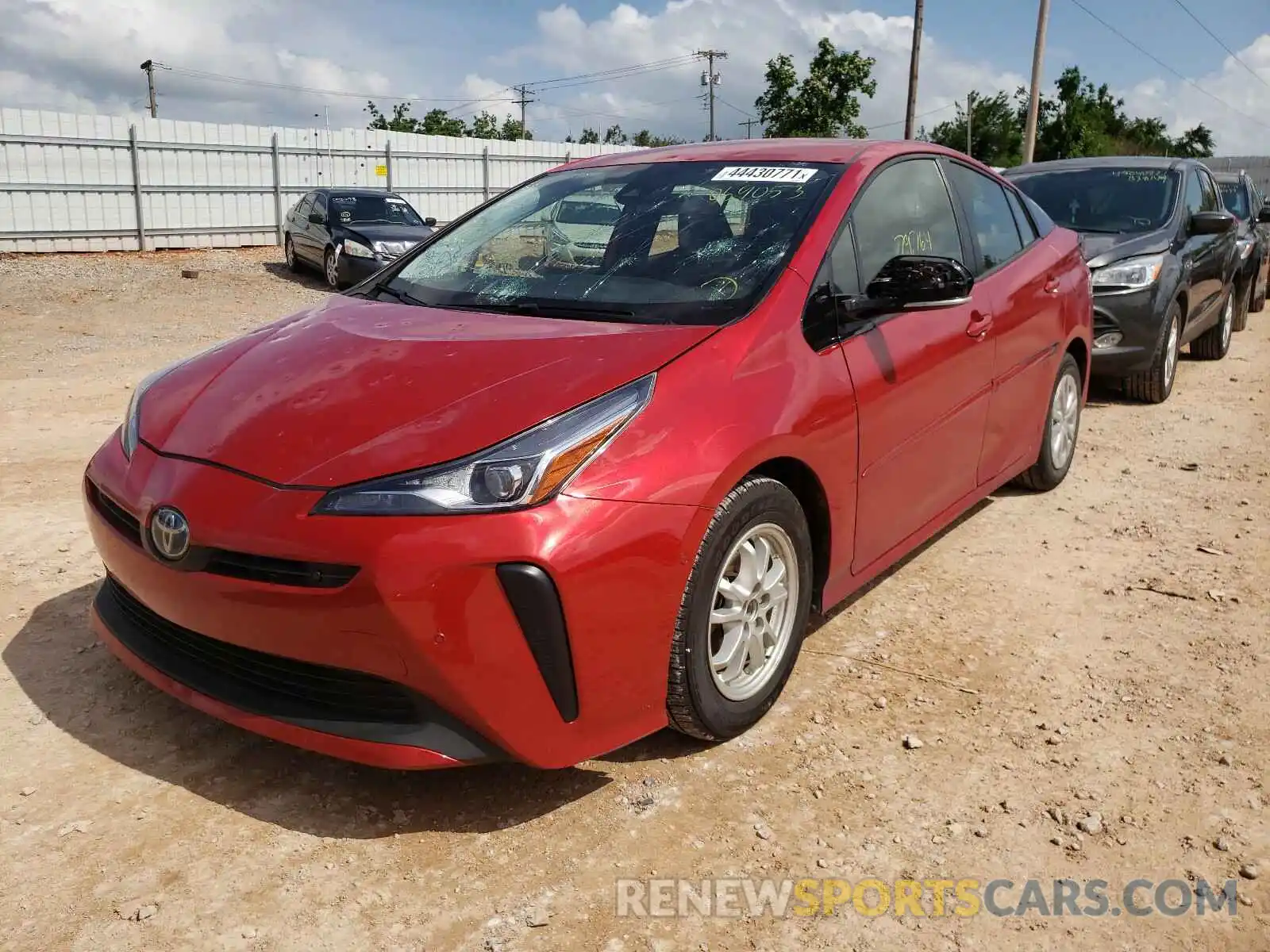 2 Photograph of a damaged car JTDKARFU4K3069053 TOYOTA PRIUS 2019