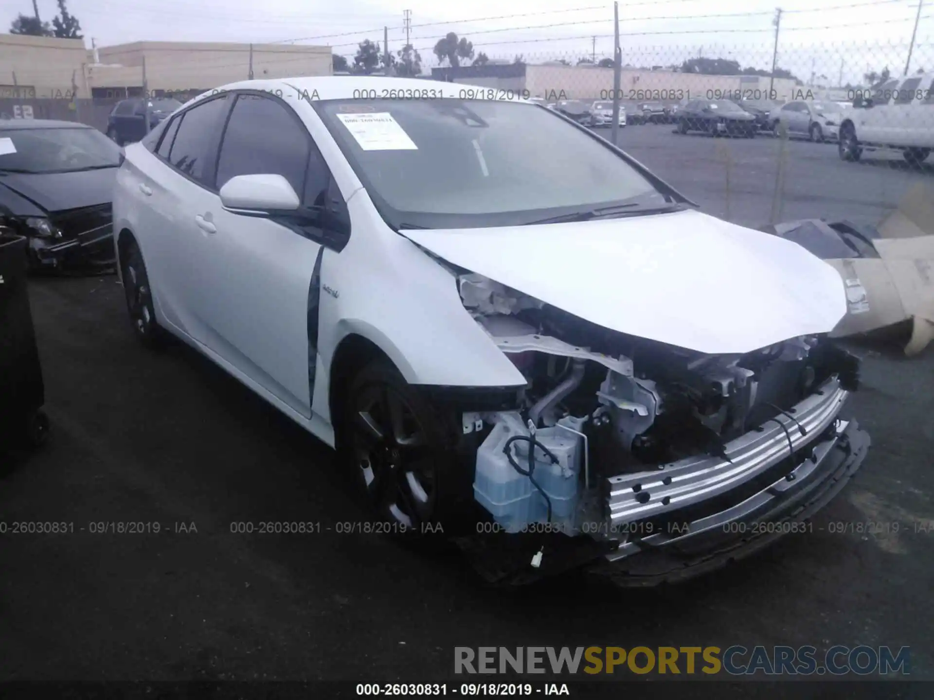 1 Photograph of a damaged car JTDKARFU4K3069375 TOYOTA PRIUS 2019