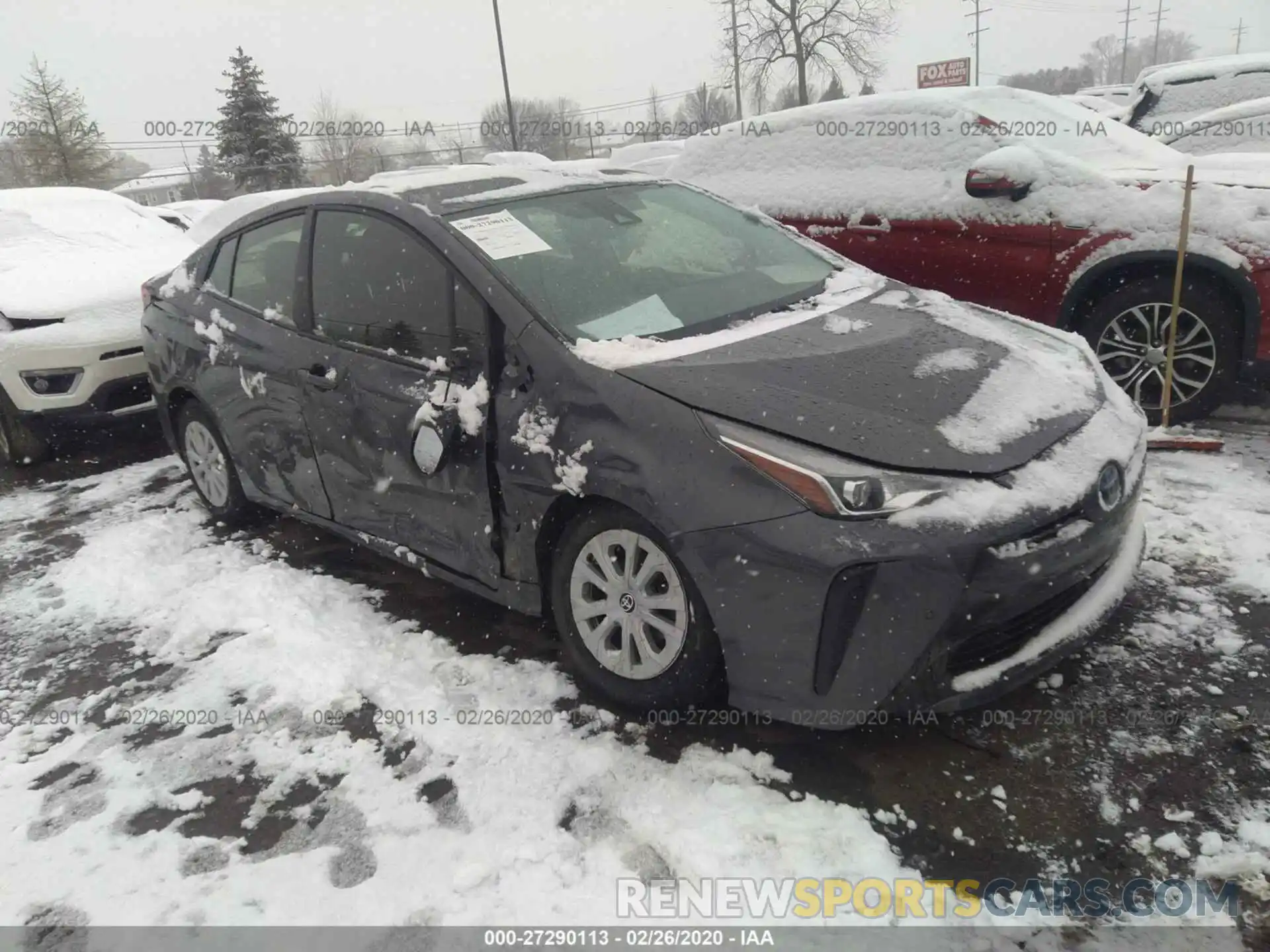 1 Photograph of a damaged car JTDKARFU4K3070428 TOYOTA PRIUS 2019