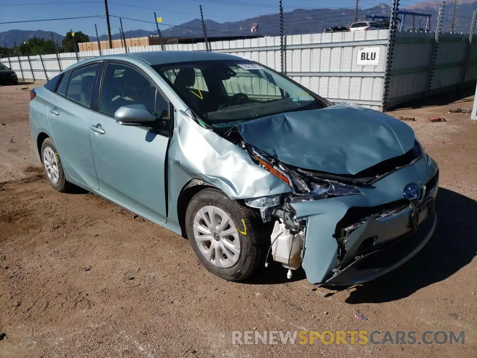 1 Photograph of a damaged car JTDKARFU4K3071207 TOYOTA PRIUS 2019