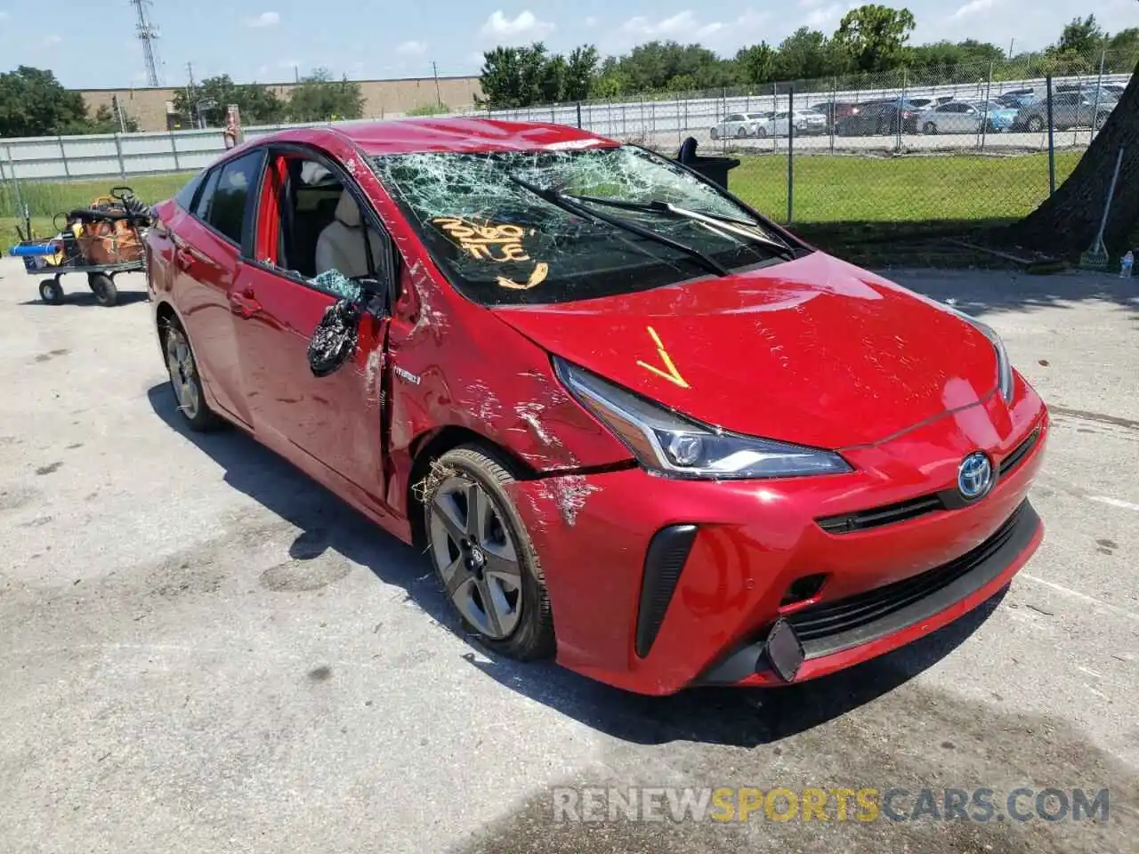 1 Photograph of a damaged car JTDKARFU4K3071272 TOYOTA PRIUS 2019