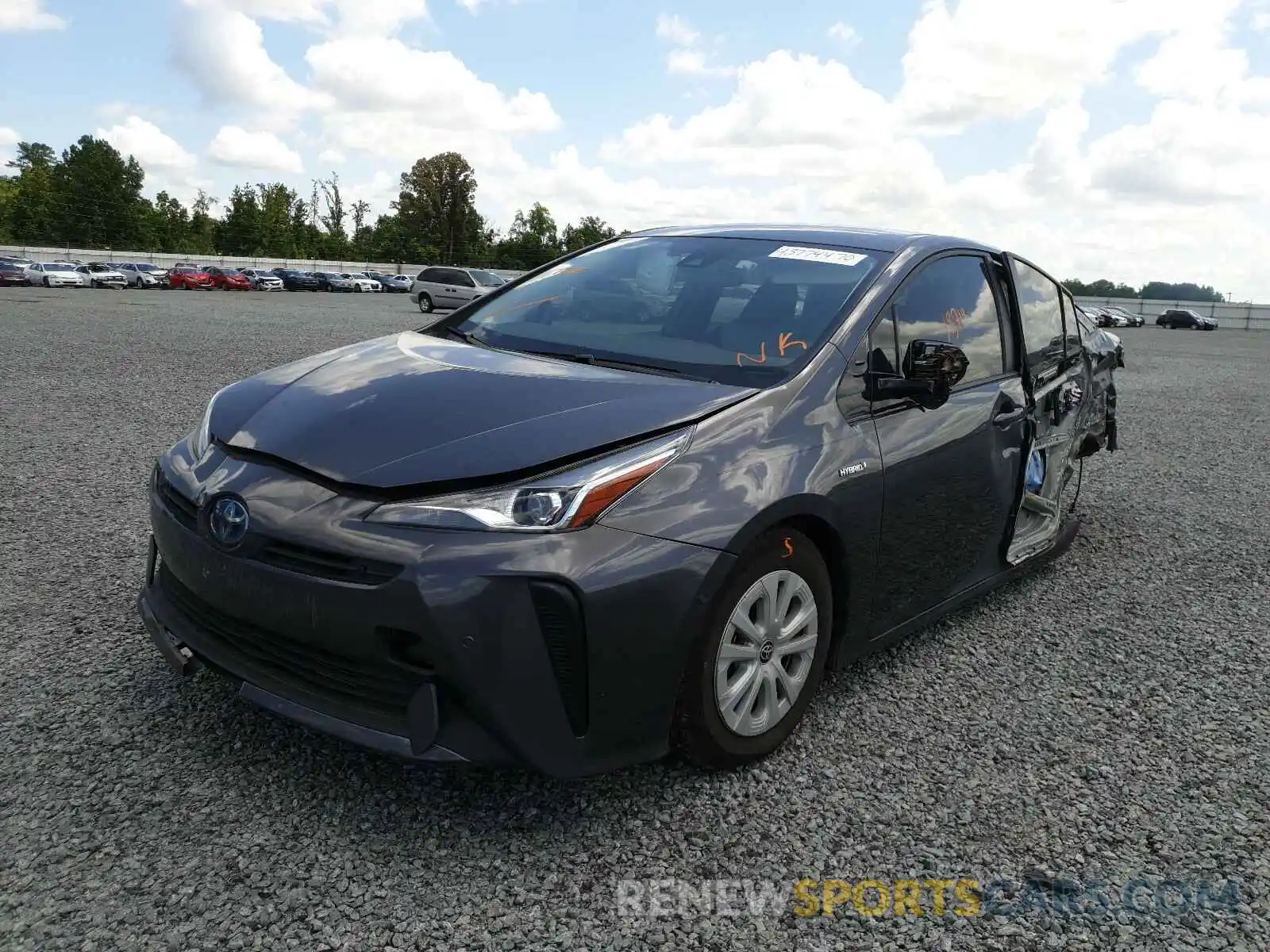 2 Photograph of a damaged car JTDKARFU4K3071319 TOYOTA PRIUS 2019