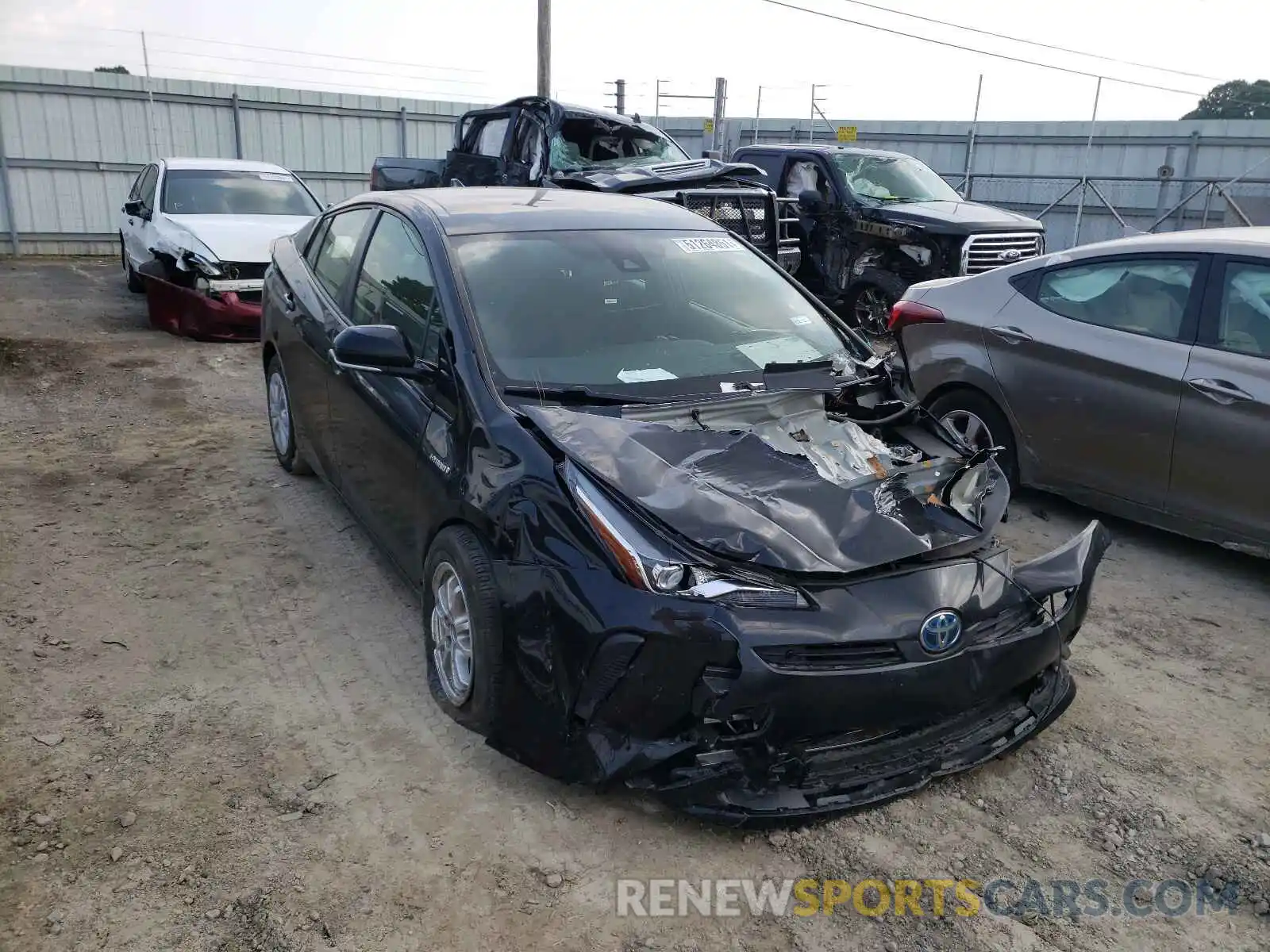 1 Photograph of a damaged car JTDKARFU4K3073085 TOYOTA PRIUS 2019