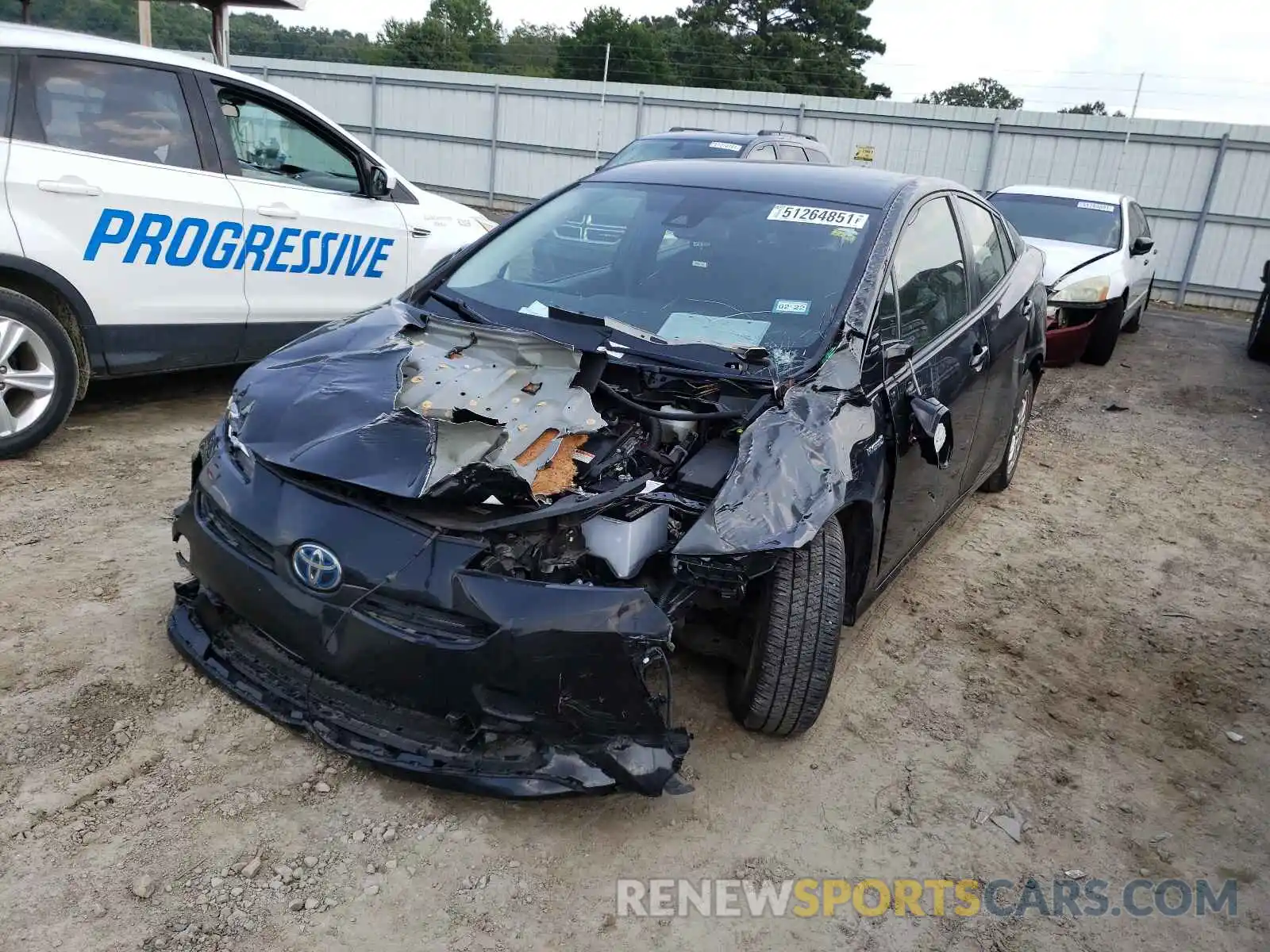 2 Photograph of a damaged car JTDKARFU4K3073085 TOYOTA PRIUS 2019