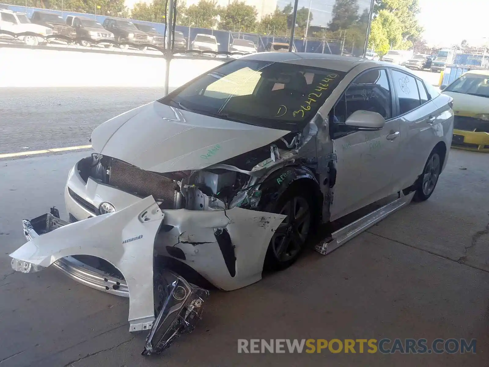 2 Photograph of a damaged car JTDKARFU4K3073359 TOYOTA PRIUS 2019