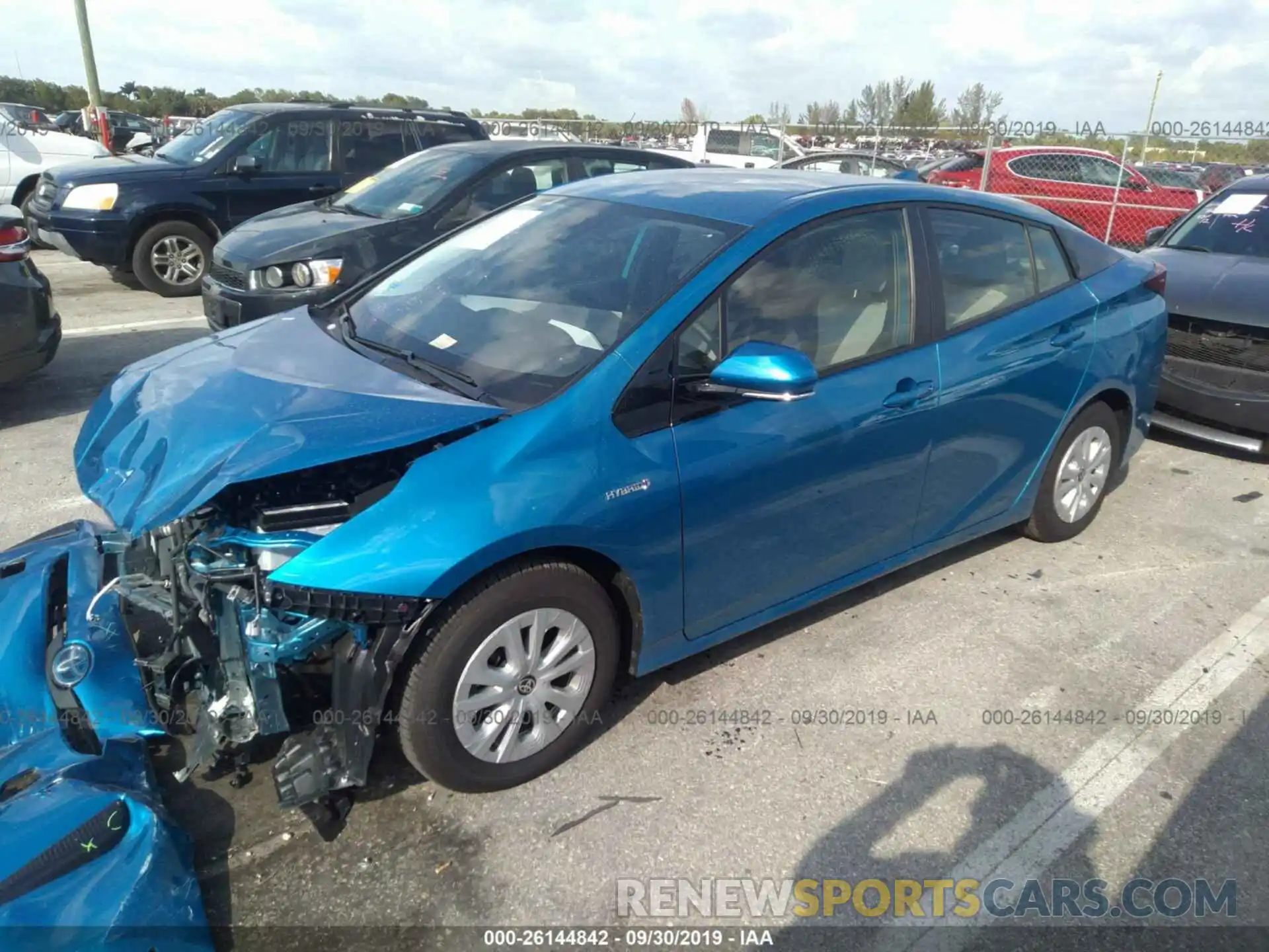 2 Photograph of a damaged car JTDKARFU4K3076682 TOYOTA PRIUS 2019