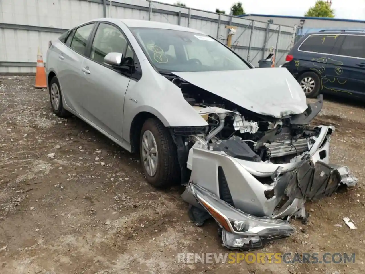 1 Photograph of a damaged car JTDKARFU4K3076939 TOYOTA PRIUS 2019