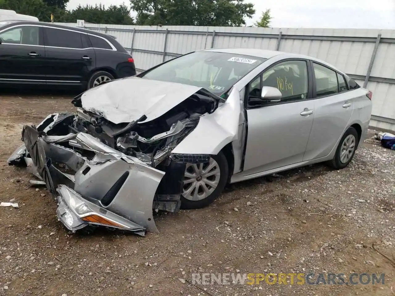 2 Photograph of a damaged car JTDKARFU4K3076939 TOYOTA PRIUS 2019