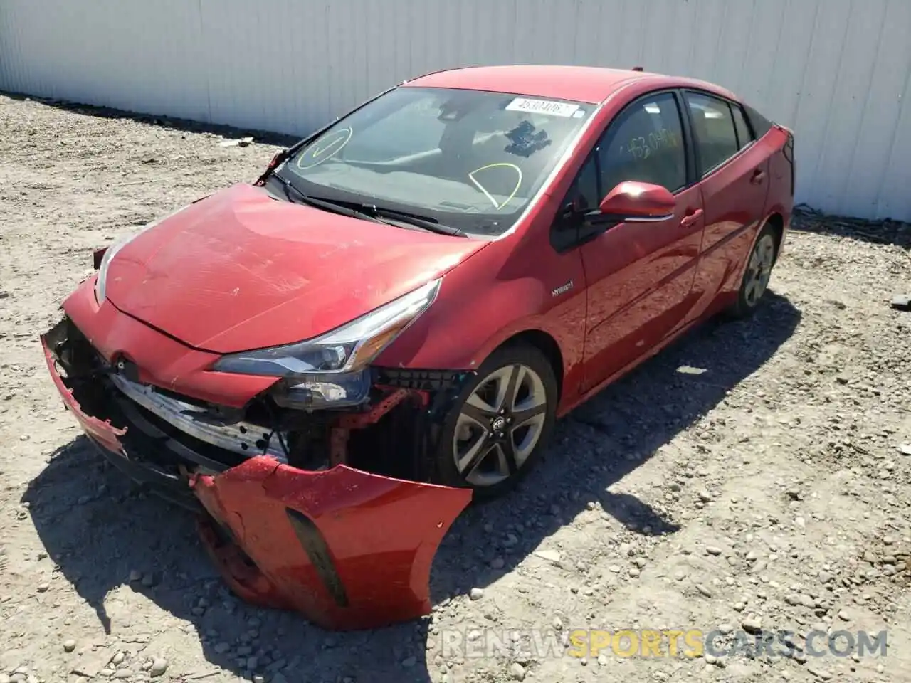 2 Photograph of a damaged car JTDKARFU4K3077931 TOYOTA PRIUS 2019