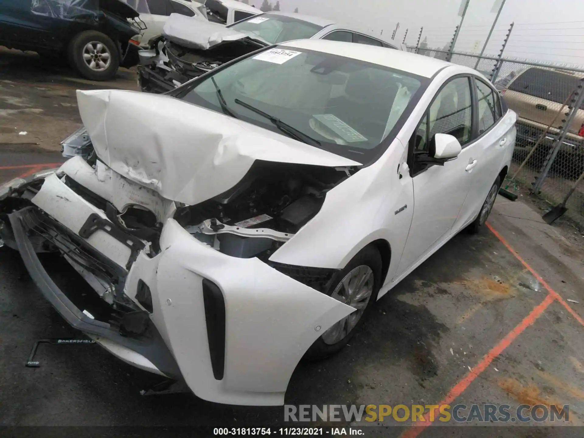 2 Photograph of a damaged car JTDKARFU4K3078948 TOYOTA PRIUS 2019