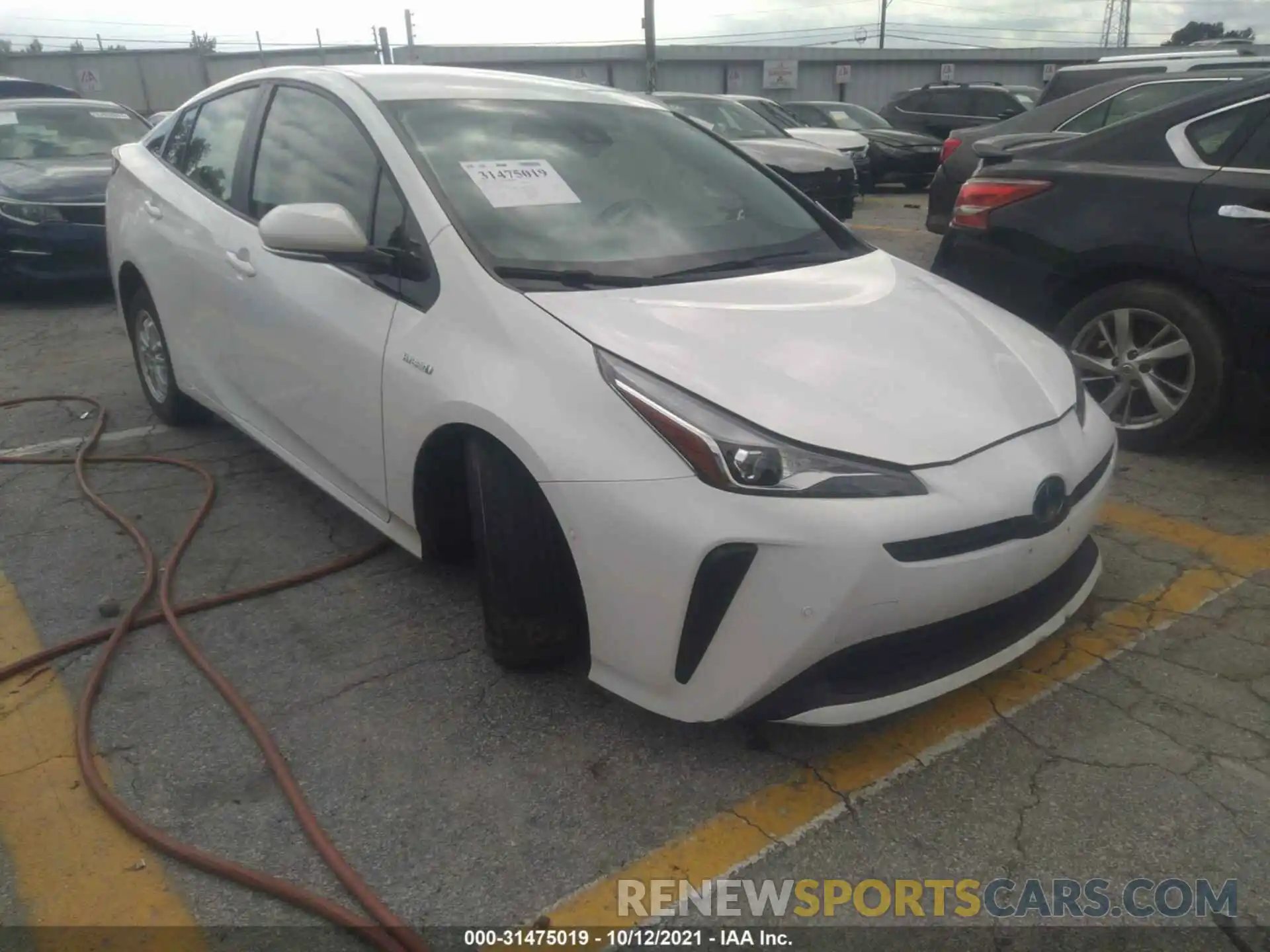 1 Photograph of a damaged car JTDKARFU4K3079632 TOYOTA PRIUS 2019