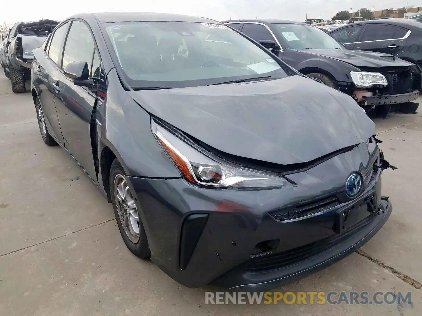 1 Photograph of a damaged car JTDKARFU4K3080182 TOYOTA PRIUS 2019