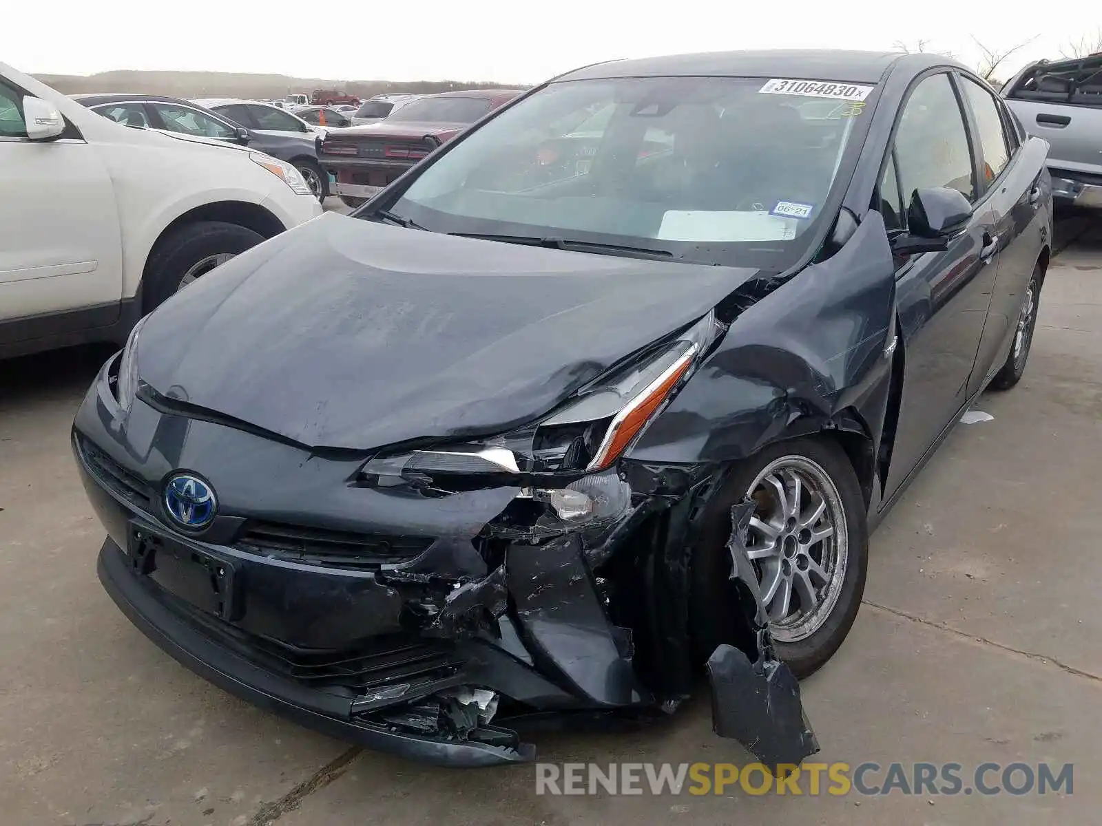 2 Photograph of a damaged car JTDKARFU4K3080182 TOYOTA PRIUS 2019