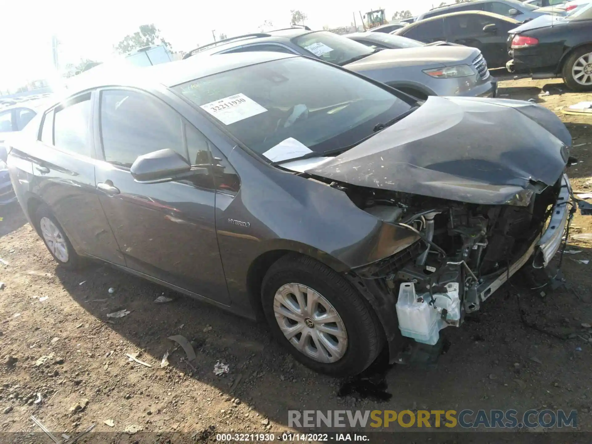 1 Photograph of a damaged car JTDKARFU4K3082966 TOYOTA PRIUS 2019