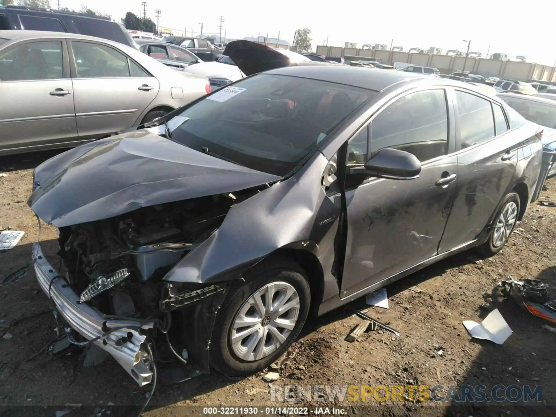 2 Photograph of a damaged car JTDKARFU4K3082966 TOYOTA PRIUS 2019