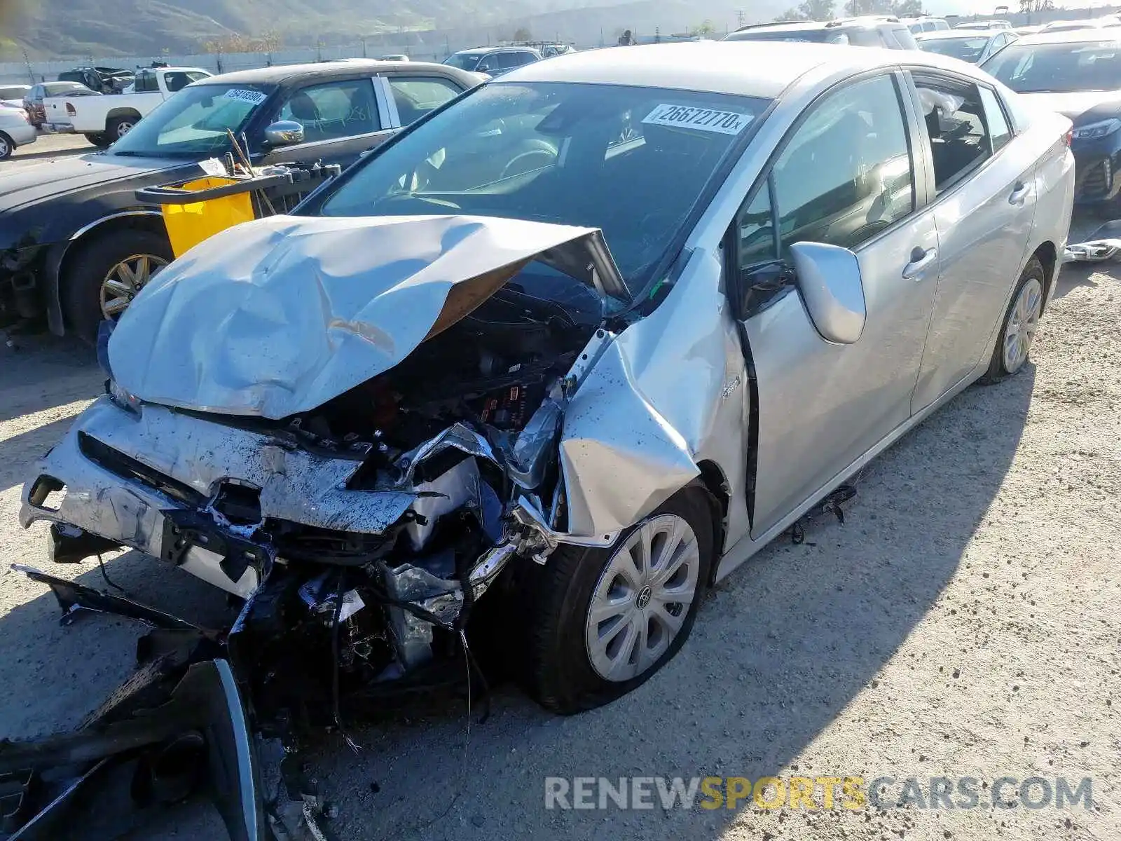 2 Photograph of a damaged car JTDKARFU4K3082983 TOYOTA PRIUS 2019