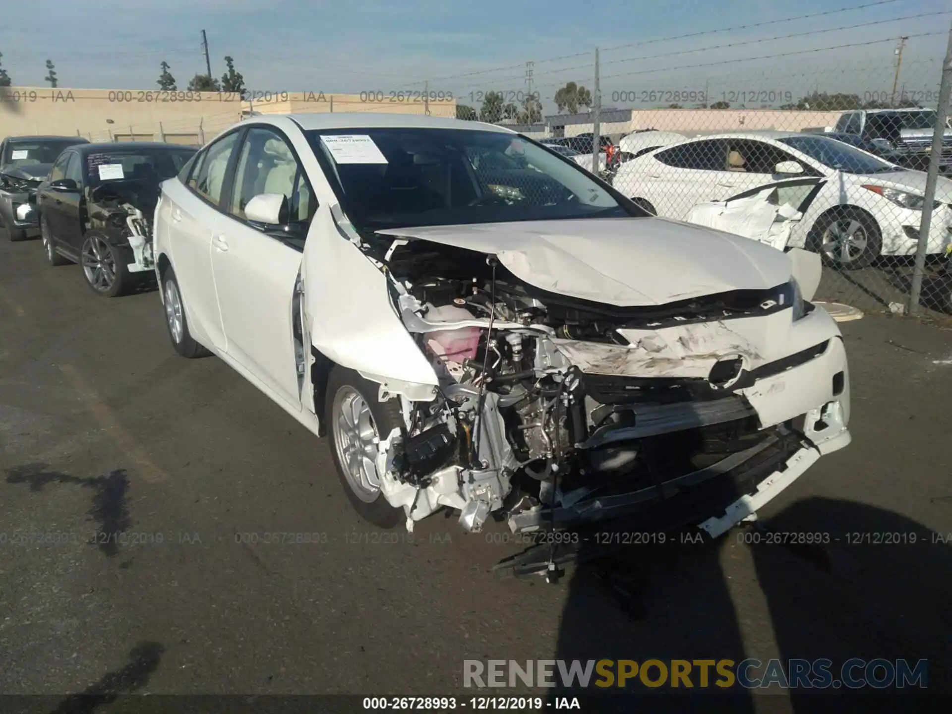 1 Photograph of a damaged car JTDKARFU4K3084233 TOYOTA PRIUS 2019