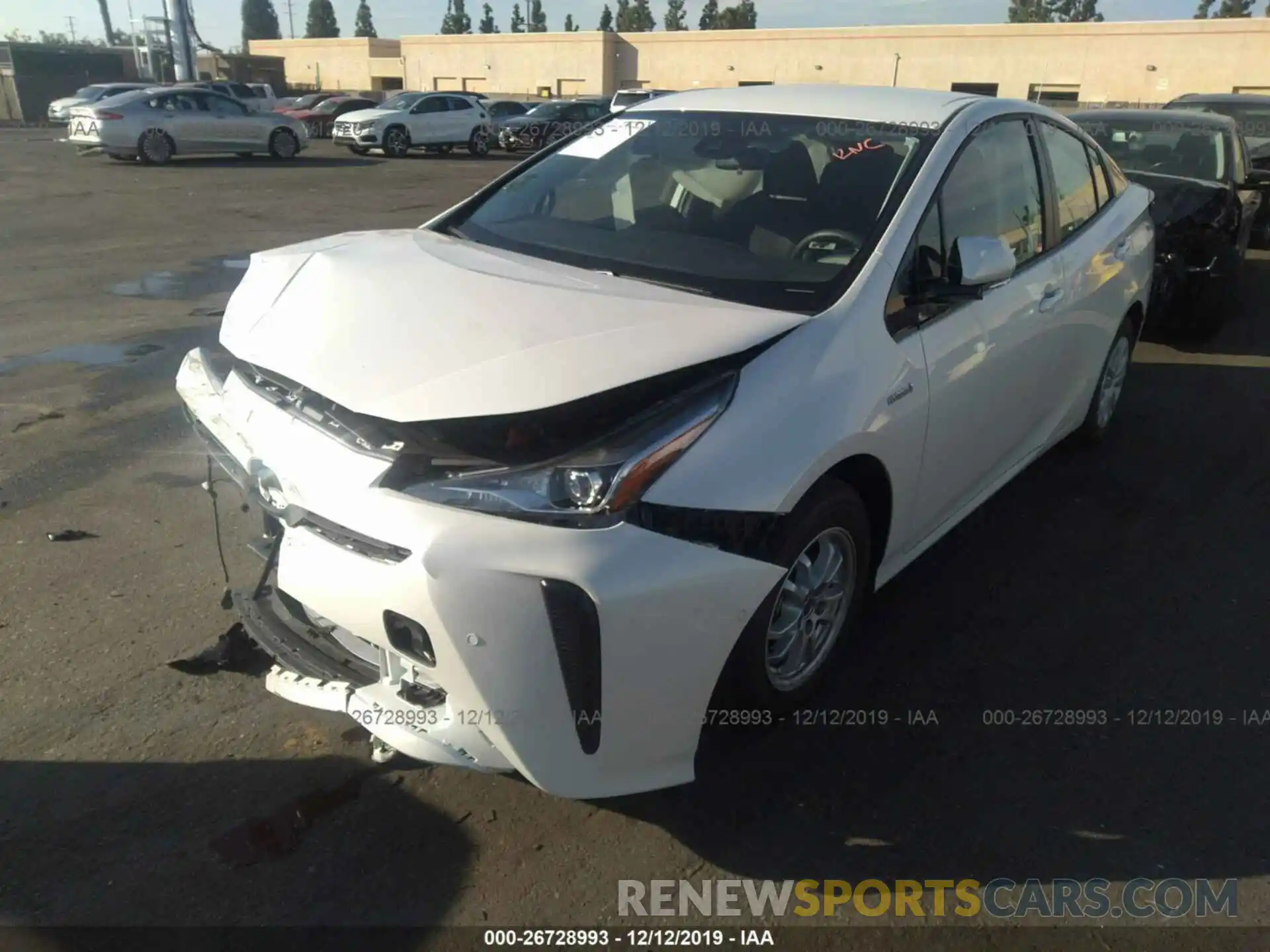 2 Photograph of a damaged car JTDKARFU4K3084233 TOYOTA PRIUS 2019