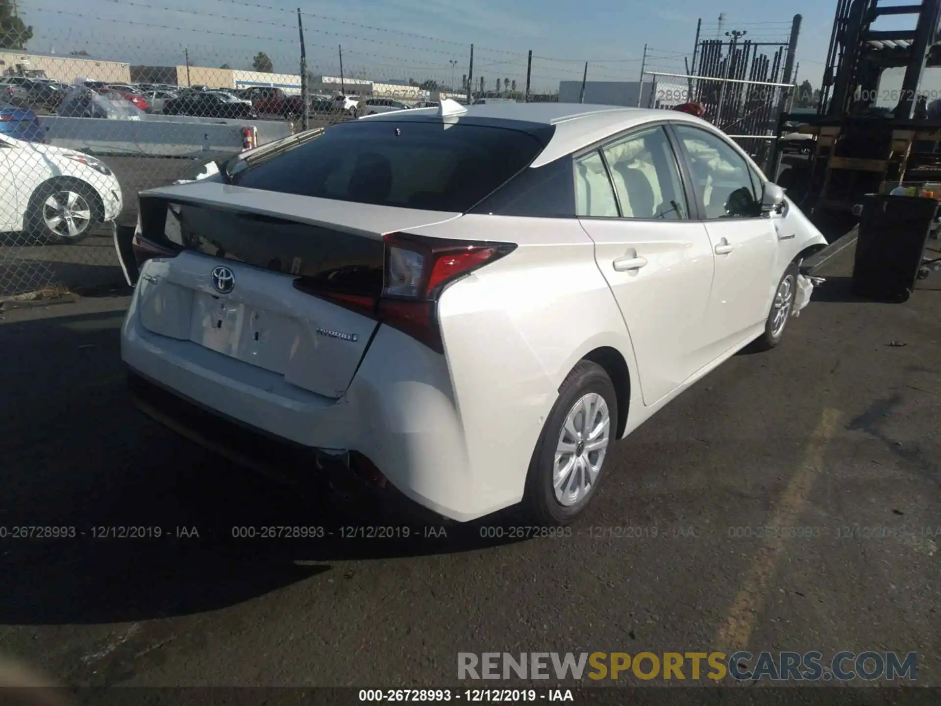 4 Photograph of a damaged car JTDKARFU4K3084233 TOYOTA PRIUS 2019