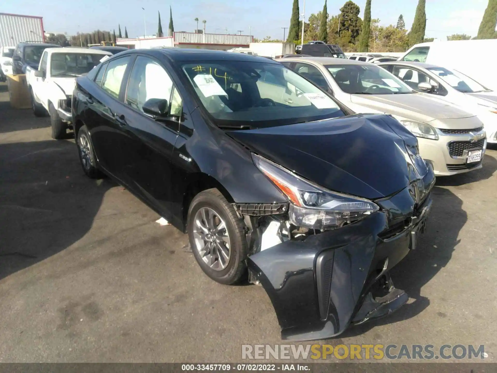 1 Photograph of a damaged car JTDKARFU4K3084555 TOYOTA PRIUS 2019